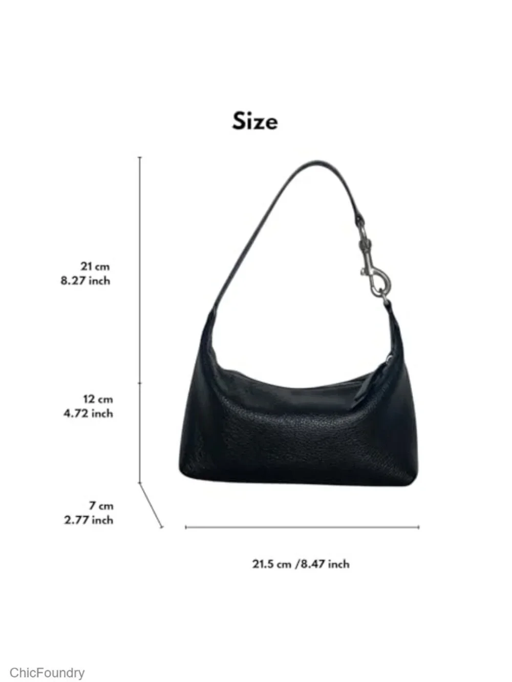 Genuine Leather Minimalist Hobo Bag, Soft Crossbody Purse